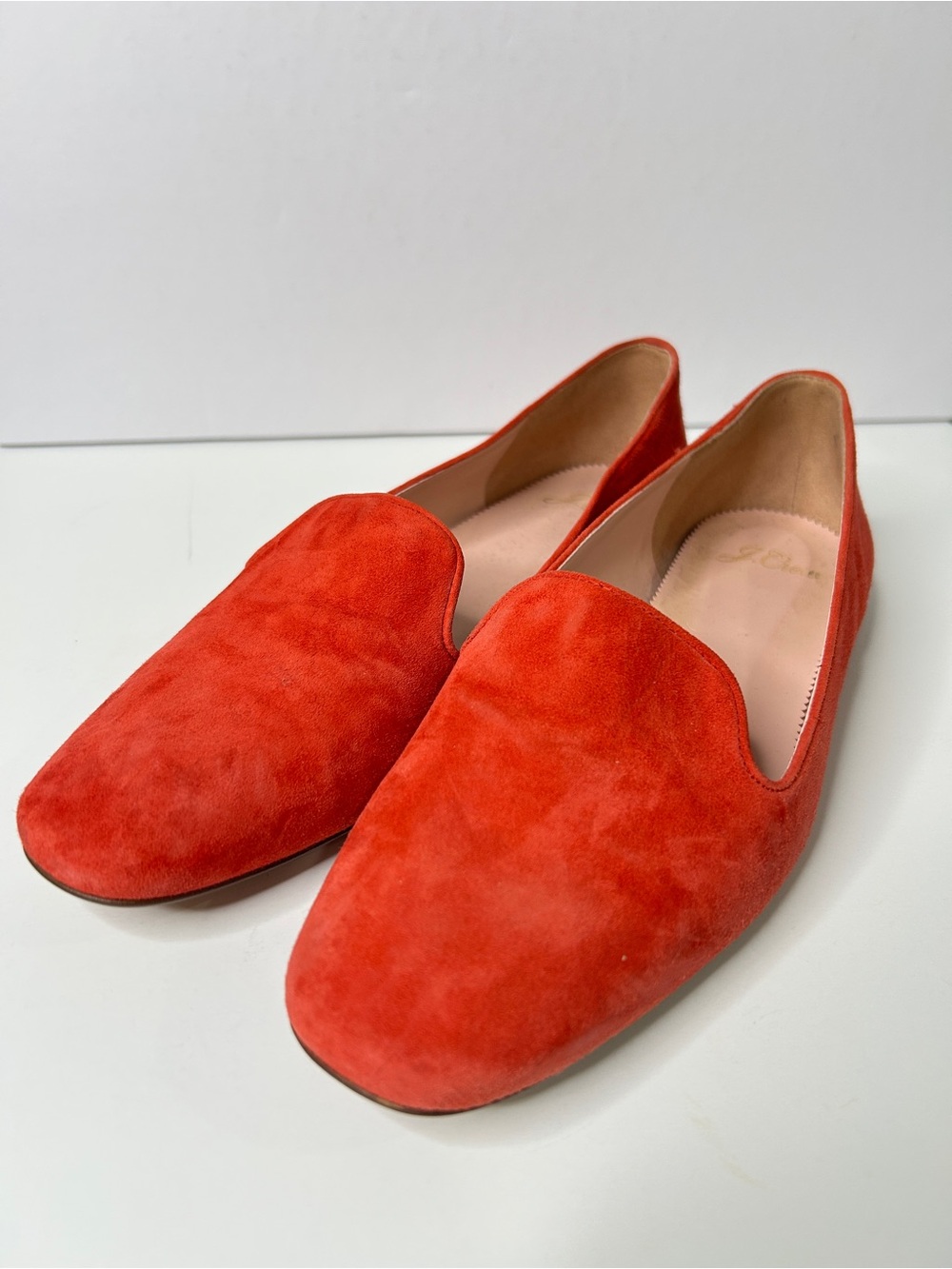 J Crew Smoking Slippers Suede Loafers in Fiery Sunset Women's 8